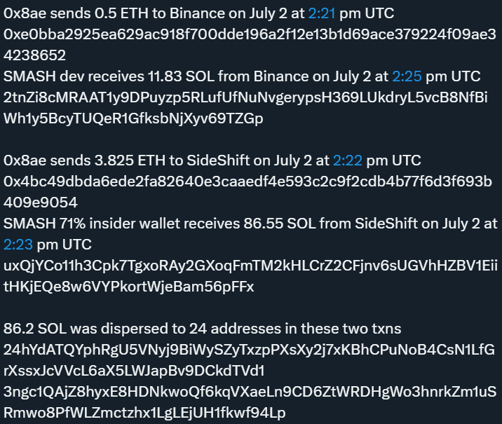 Details of alleged crypto scam. Source: ZachXBT