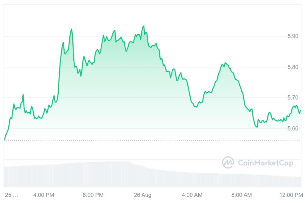 TON price 24-hour chart. Source: CoinMarketCap