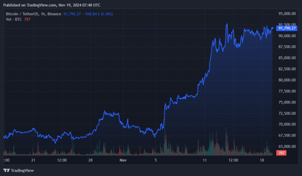 Whale buying spree pushed Bitcoin to $92k; can it reach $100k before December? - 1